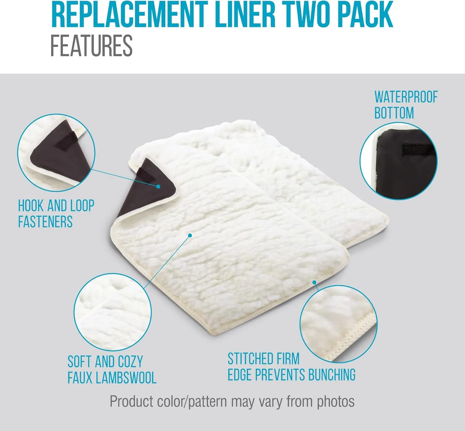 Sherpa (2 Count) Replacement Liners for Travel Pet Carriers - White, Medium