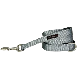Silver/Gray Nylon Webbing 6ft Dog Leash - 808
