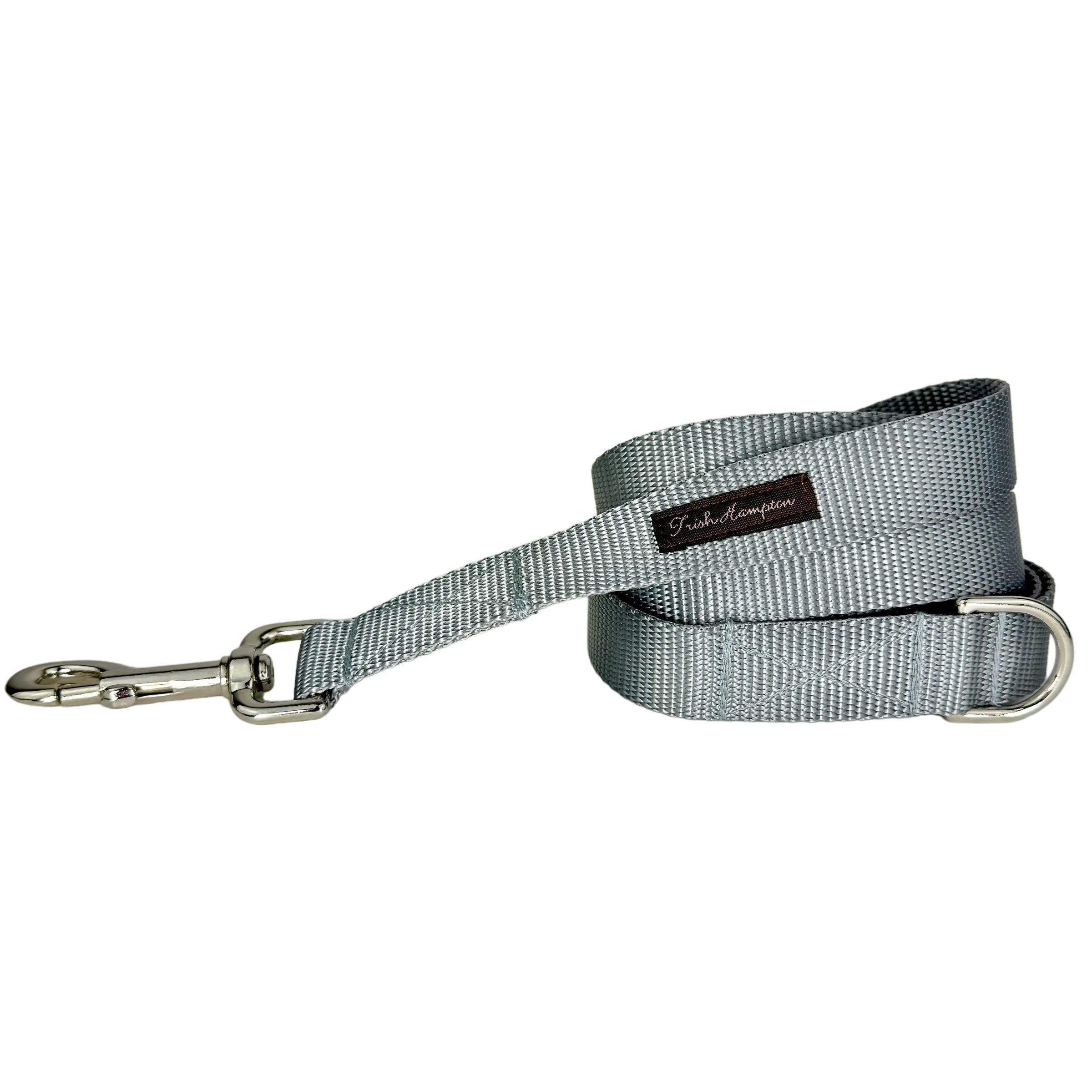 Silver/Gray Nylon Webbing 6ft Dog Leash - 808
