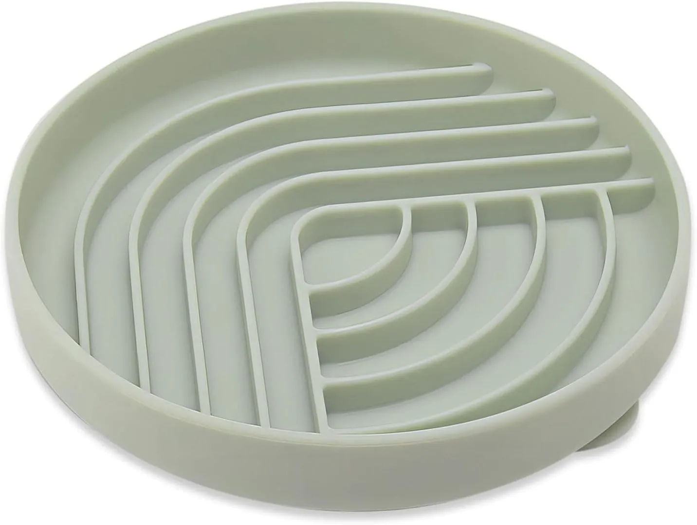 Slow Feeder Dog Bowls, Slowdown Bowl - Silicone Dog Feeding Bowls with Suction Cups for Puppies, Modern Lick Mat Design, Reduces Gulping, Dishwasher Fit, Mealtime Challenge, Green