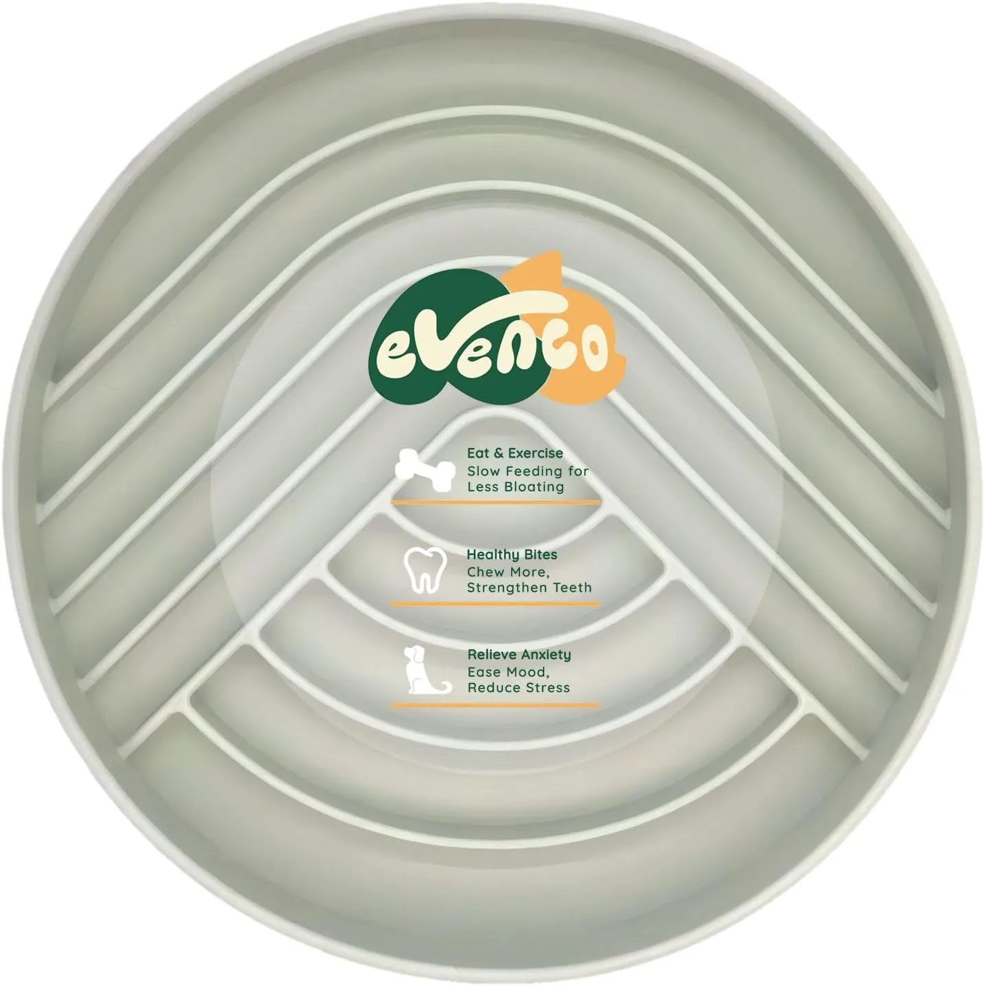 Slow Feeder Dog Bowls, Slowdown Bowl - Silicone Dog Feeding Bowls with Suction Cups for Puppies, Modern Lick Mat Design, Reduces Gulping, Dishwasher Fit, Mealtime Challenge, Green