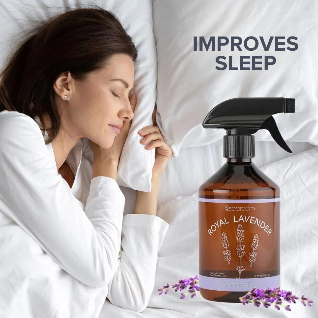 SpaRoom Aromatherapy Non-Aerosol Therapy Essential Oil Room Spray Air Freshener, Royal Lavender for Relaxation, 16.9 fl oz