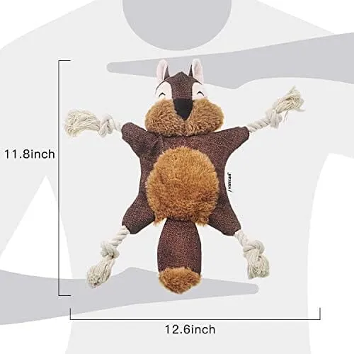 Sturdy Squirrel Interactive Pet Toy Rope Knots Puppy Chew Teething Toys