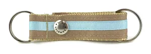 Tan/Light Blue Stripe Snappy Keychain - 307