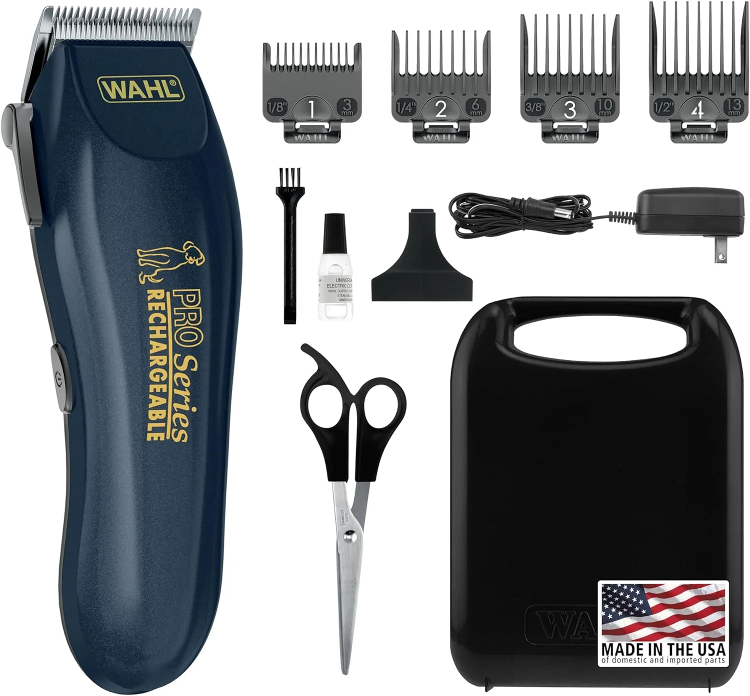 Wahl USA Deluxe Pro Series Cordless Lithium Ion Clipper Kit for Dog Grooming at Home with Heavy Duty Motor, Self-Sharpening Blades, and 2 Hour Run Time  Model 9591-2100