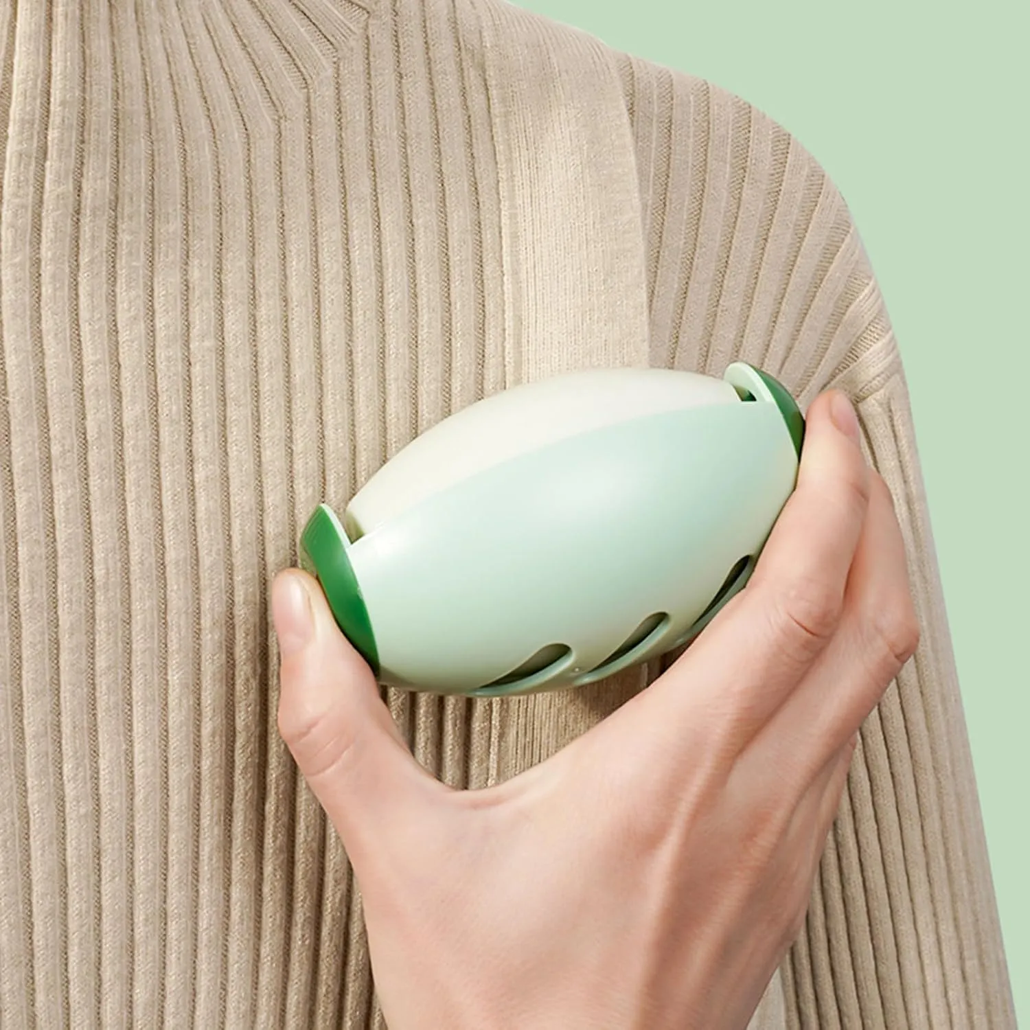 Washable Reusable Gel Lint Roller Ball 2 Pack, on The Go Lint Roller Ball, Portable Travel Lint Roller Mini, Dog Pet Cat Hair Removal Tool for Clothes Rug Furniture Couch Car, Green