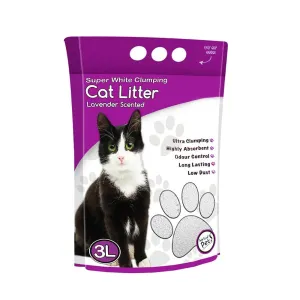 World Of Pets White Clumping Lavendar Scented Cat Litter | 3L