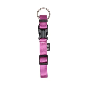 Zeus Adjustable Nylon Dog Collar - Fuchsia - Medium - 1.5 cm x 28 cm-40 cm (1-2in x 11in-16in)