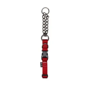 Zeus Martingale Dog Collar - Deep Red - Medium - 1.5 cm x 38 cm-45 cm (1-2in x 15in-18in)