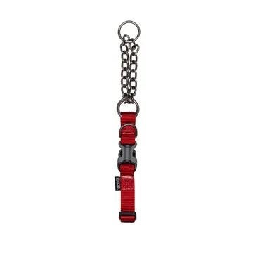 Zeus Martingale Dog Collar - Deep Red - Medium - 1.5 cm x 38 cm-45 cm (1-2in x 15in-18in)