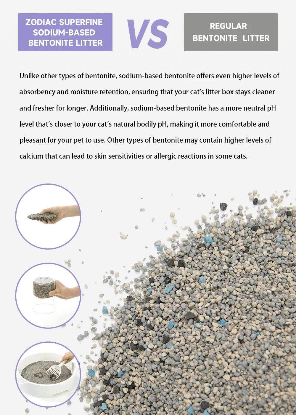 ZODIAC Natural Way Superfine Bentonite With Activated Charcoal Cat Litter 4.5Kg