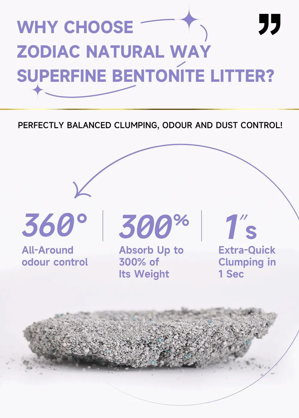 ZODIAC Natural Way Superfine Bentonite With Activated Charcoal Cat Litter 4.5Kg